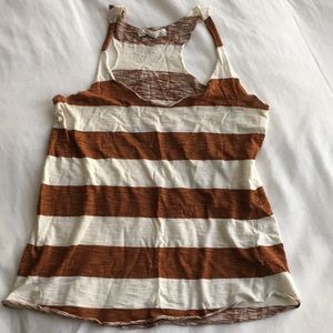 Rust Striped Racerback Tank Top